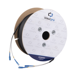 Carrete de Fibra Óptica Monomodo con Conectores SC-SC Duplex, Reforzada con Kevlar, de 300 Metros (984.25 Pies), Para Instalaci