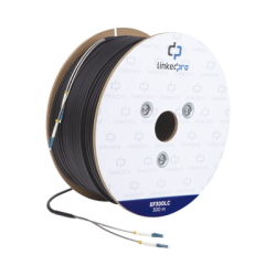 Carrete de Fibra Óptica Monomodo con Conectores LC-LC Duplex, Reforzada con Kevlar, de 300 Metros (984.25 Pies), Para Instalaci