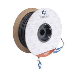 Carrete de Fibra Óptica Monomodo con Conectores SC-SC Duplex, Reforzada con Kevlar, de 100 Metros (328.08 Pies)