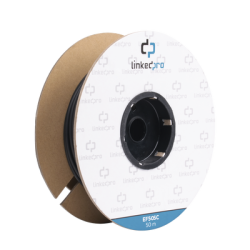 Carrete de Fibra Óptica Monomodo con Conectores SC-SC Duplex, Reforzada con Kevlar, de 50 Metros (164.04 Pies), Para Instalacio