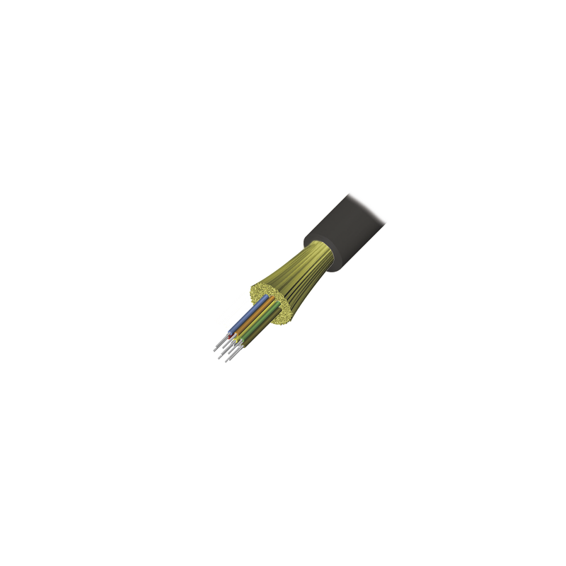 Cable de Fibra Óptica de 4 Hilos, Interior/Exterior, Tight Buffer, No Conductiva (Dieléctrica), Plenum, Monomodo OS2, 1 Metro 