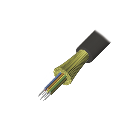 Cable de Fibra Óptica de 4 Hilos, Interior/Exterior, Tight Buffer, No Conductiva (Dieléctrica), Plenum, Monomodo OS2, 1 Metro 