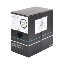 Bobina de Cable de 305 Metros (1000 Pies), Cat5e, Color Negro, Sin Blindar, para Aplicaciones de Videovigilancia, Redes de Datos