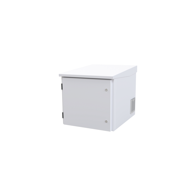 Gabinete PROFUNDO hasta 705 mm de profundidad, de Exterior de 9UR con Ventiladores y Termostato, Se envía el Gabinete Armado, (
