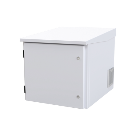 Gabinete PROFUNDO hasta 705 mm de profundidad, de Exterior de 9UR con Ventiladores y Termostato, Se envía el Gabinete Armado, (