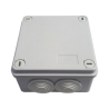Caja Tipo Estanca IP55, con 6 Entradas, Tapa y Tornillo de Vuelta de 1/4, 100 x 100 x 50 mm (3.94 x 3.94 x 1.97 Pulgadas), Color