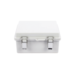 Gabinete de Plástico ABS, Uso en Intemperie IP66 (170 x 220 x 110 mm) Cierre por broche Inoxidable y Permite Cerrado con Candad