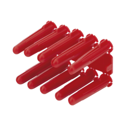 Taquete de 1/4 plástico paquete de 100 piezas para fijar objetos con tornillo en muros y techos de concreto o superficies sóli