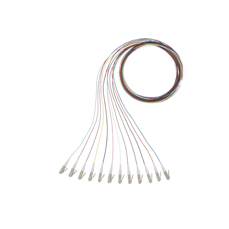 Kit de 12 Pigtails con Conector LC, Multimodo 50/125 OM3, 900um, de 1 Metro (3.28 Pies)