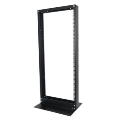 Rack de 2 Postes, Estándar 19", 24 Unidades, Fabricado en Acero, Base "L" para Anclar a Piso.