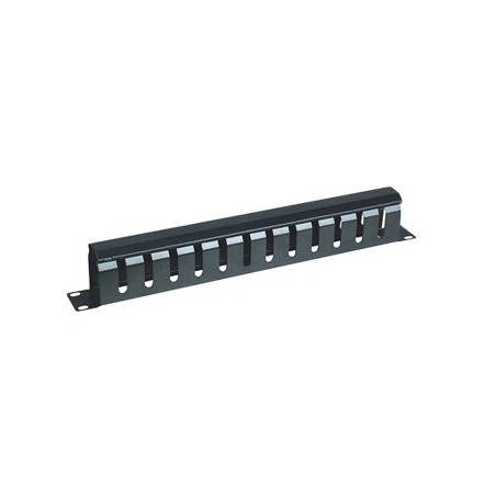 Organizador de Cables Horizontal de 1U para Rack de 19" con Cubierta Metálica