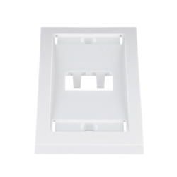 Placa de Pared Vertical Ejecutiva, Salida Para 2 Puertos Mini-Com, Con Espacios Para Etiquetas, Color Blanco