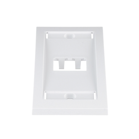 Placa de Pared Vertical Ejecutiva, Salida Para 2 Puertos Mini-Com, Con Espacios Para Etiquetas, Color Blanco