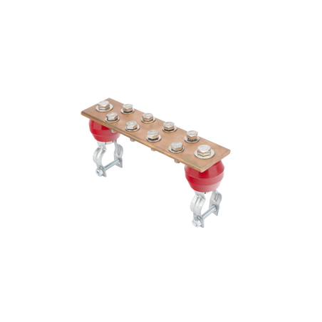 Barra Unión Torre 1000A / Cobre 100% / Compatible STZ30-45 / Aisladores Rojos / EIA-TIA-BICSI / TMGB-TGB