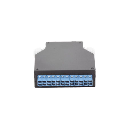 Distribuidor de Fibra Óptica Para Riel Din, 12 Acopladores LC/UPC Duplex Monomodo con Charola de Empalme