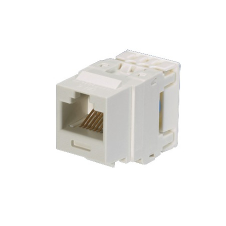 Conector Jack Estilo 110 (de Impacto), Tipo Keystone, Categoría 6, de 8 Posiciones y 8 Cables, Color Blanco