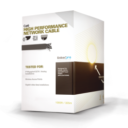 Cable Cat6+ Calibre 23, UTP, Intemperie con Gel Doble Chaqueta, ETL, UL, Color Negro de 305 Metros (1000 Pies), para Climas Extr