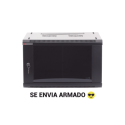 Gabinete PRECISION, Con Puerta de Cristal Templado, de 19in, 6UR, 450mm de Profundidad, Color Negro