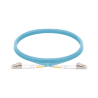 Jumper de Fibra Óptica Multimodo OM3 50/125 LC-LC OFNR (Riser), 2.0 mm, Dúplex, Aqua, 5 Metros (16.40 Pies)