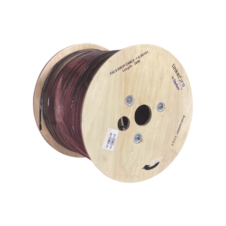 Carrete de 2 Kilómetros (6561.68 Pies) de Fibra Óptica Aérea Mini Figura 8 G.657A1 Tipo Drop, Monomodo de 1 Hilo (Unifibra), 