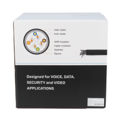 Bobina de Cable UTP 305 Metros (1000 Pies), Cat6 con Doble Forro, para Exterior, Climas Extremos, Color Negro