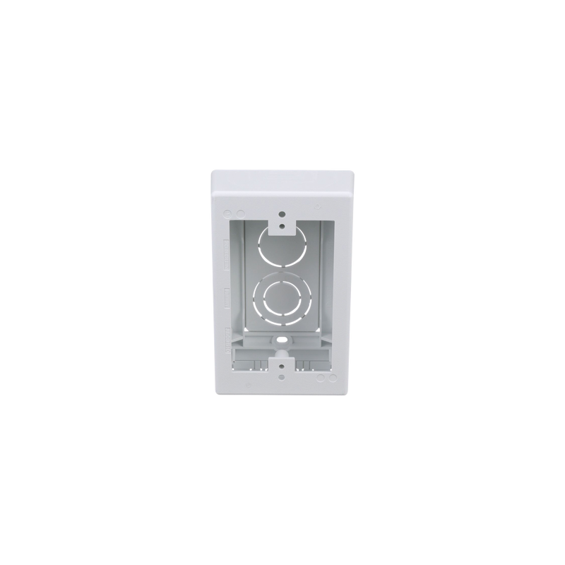 Caja de Pared Superficial, Uso Universal con Placas de Pared, con Cinta Adhesiva, Color Blanco
