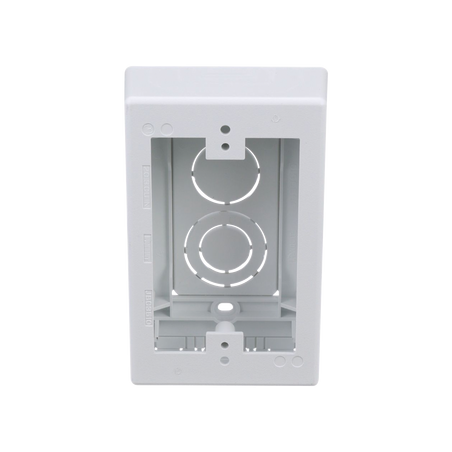 Caja de Pared Superficial, Uso Universal con Placas de Pared, con Cinta Adhesiva, Color Blanco