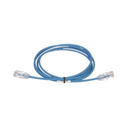 Cable de Parcheo TX6, UTP Cat6, Diámetro Reducido (28AWG), Color Azul, 1.52 Metros (5 Pies)