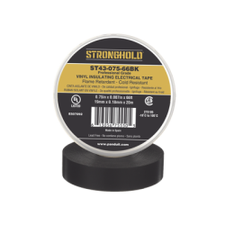 Cinta Eléctrica STRONGHOLD para Aislar, de PVC, Uso Profesional en Construcción Eléctrica, Grosor 0.18mm (7 mil), Ancho 19mm,