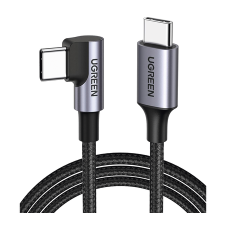 Cable USB-C a USB-C | 1 Metro (3.28 Pies) | Conector con Ángulo Recto de 90° | Carga Rápida de hasta 60W | 480 Mbps | PD3.0 |