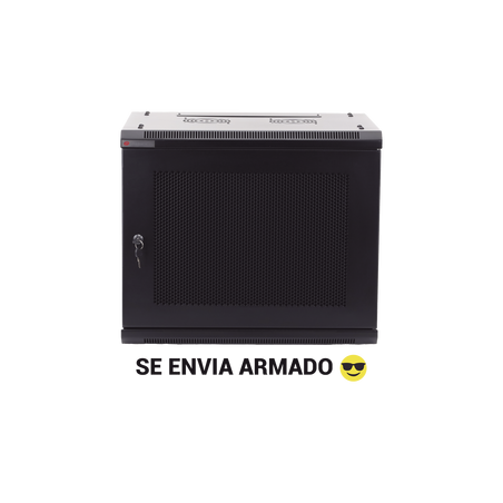 Gabinete PRECISION, Con Puerta Perforada, de 19in, 9UR, 450mm de Profundidad, Color Negro