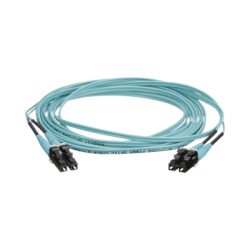 Jumper de Fibra Optica Multimodo 50/125 OM4, LC-LC Duplex, OFNR (Riser), Color Aqua, 3 Metros (9.84 Pies)