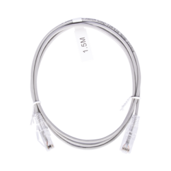 Cable de Parcheo Slim UTP Cat6 - 1.5 Metros (4.92 Pies) Gris Diámetro Reducido (28 AWG)