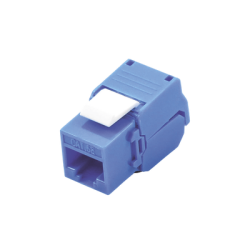 Módulo Jack Keystone Cat5e (Toolless), con Terminación en Ángulo 180 - Color Azul, Compatible con Faceplate y Patchpanel Link