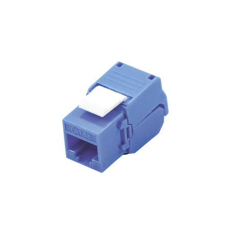 Módulo Jack Keystone Cat5e (Toolless), con Terminación en Ángulo 180 - Color Azul, Compatible con Faceplate y Patchpanel Link