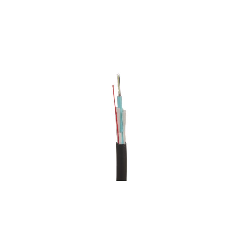 Cable de Fibra Óptica de 12 Hilos, Multimodo OM4 50/125 Optimizada, Interior/Exterior, Loose Tube 250um, No Conductiva (Dieléc