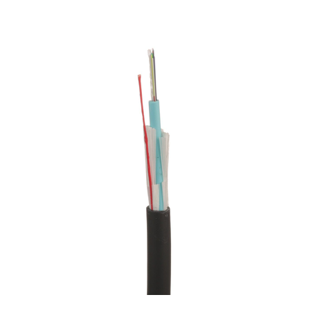 Cable de Fibra Óptica de 12 Hilos, Multimodo OM4 50/125 Optimizada, Interior/Exterior, Loose Tube 250um, No Conductiva (Dieléc