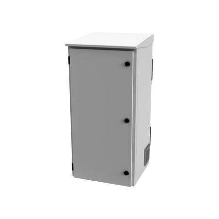 Gabinete de Exterior con Rack de 19" de 24U con Ventiladores y Termostato, Se envía el Gabinete Armado (Montaje a poste o torre