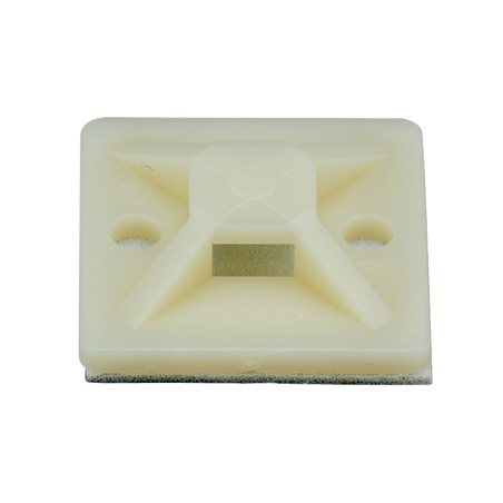 Montaje-Sujetador Adhesivo STRONGHOLD de 4 Vías de 1" x 1" x 1/4", Color Natural, Nylon 6.6 Retardante de Llamas V-2, Paquete d