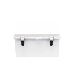Gabinete de Plástico ABS, Uso en Intemperie ip66 (300 x 300 x 180 mm) Cierre por Broche Inoxidable y Permite Cerrado con Candad