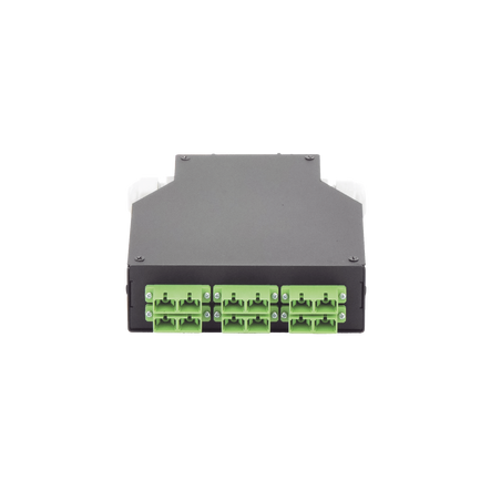 Distribuidor de Fibra Óptica para Riel Din, 6 Acopladores SC/APC Duplex Monomodo con Charola de Empalme