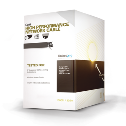 Bobina de Cable de 305 Metros (1000 Pies) Cat6 Aleación de Cobre y Aluminio (CCA), Color Azul Versión Económica. Uso en Inter