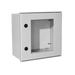 Gabinete de Poliéster IP65 Puerta Transparente, Uso en Intemperie (400 x 400 x 200 mm) con Placa Trasera Interior de Plástico 