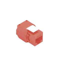 Módulo Jack Keystone Cat6 (Toolless), con Terminación en Ángulo 180 - Color Rojo, Compatible con Faceplate y Patchpanel Linke