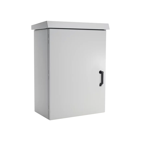 Gabinete Para Exterior OSP ComLine de 18 UR, 600 mm de Ancho, 500 mm de Profundidad De Aluminio, Color Gris Claro Con Protecció