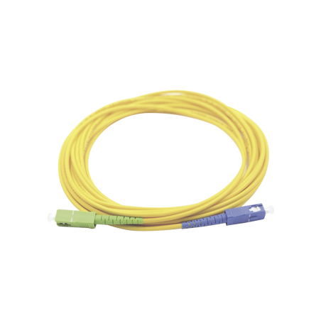 Jumper de Fibra Óptica Monomodo SC/UPC SC/APC Simplex, Color Amarillo 1 Metro (3.28 Pies)