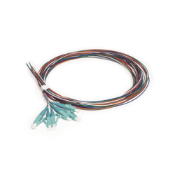 Kit de 6 Pigtails LC Multimodo OM3 50/125, Conectores Aqua, 2 Metros (6.56 Pies)