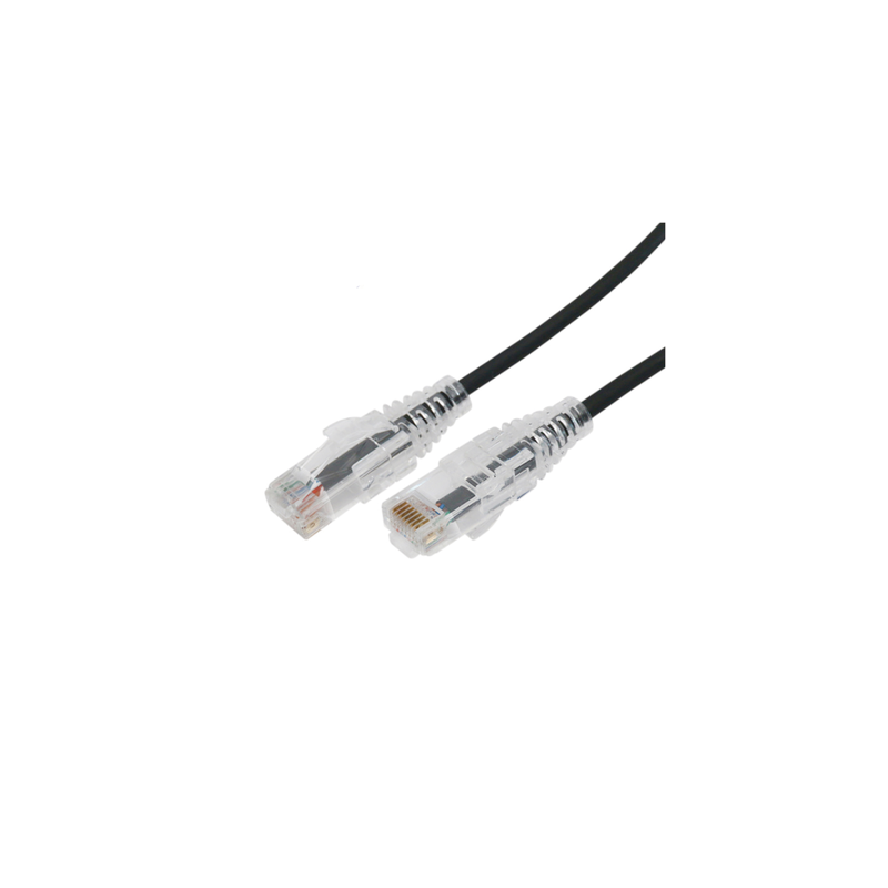 Cable de Parcheo Slim UTP Cat6A - 3 Metros (9.84 Pies) Negro, Diámetro Reducido (28 AWG)
