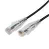 Cable de Parcheo Slim UTP Cat6A - 3 Metros (9.84 Pies) Negro, Diámetro Reducido (28 AWG)