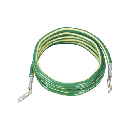 Jumper para Aterrizar Equipos, 6 AWG, con Terminal Doblada a 45 Grados, Para Conexión a Tierra y Terminal Recta Para Equipos, 3
